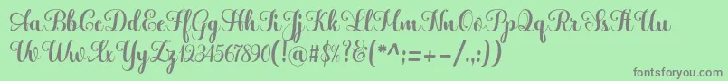 Hatachi Font – Gray Fonts on Green Background