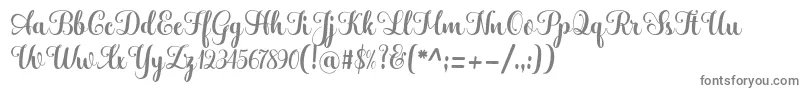 Hatachi-fontti – harmaat kirjasimet valkoisella taustalla