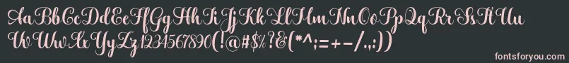 Hatachi Font – Pink Fonts on Black Background