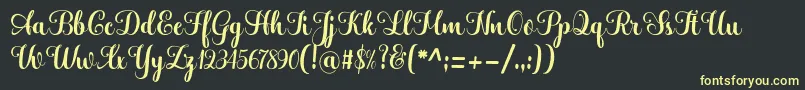 Hatachi Font – Yellow Fonts on Black Background