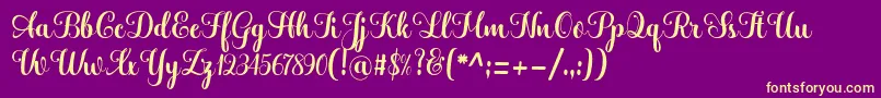 Hatachi Font – Yellow Fonts on Purple Background