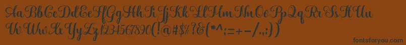 Weitere Informationen zur Hatachi-Schriftart Hatachi-Schriftart – Schwarze Schriften auf braunem Hintergrund
