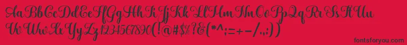 Hatachi-Schriftart – Schwarze Schriften auf rotem Hintergrund