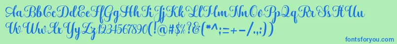 More about Hatachi Font Hatachi Font – Blue Fonts on Green Background