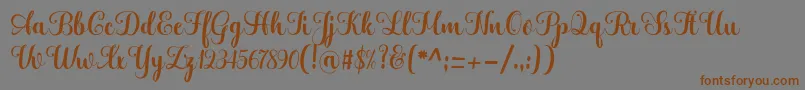 Weitere Informationen zur Hatachi-Schriftart Hatachi-Schriftart – Braune Schriften auf grauem Hintergrund