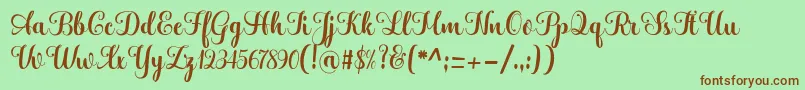 Hatachi Font – Brown Fonts on Green Background