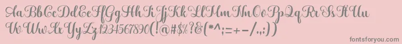 Weitere Informationen zur Hatachi-Schriftart Hatachi-Schriftart – Graue Schriften auf rosa Hintergrund