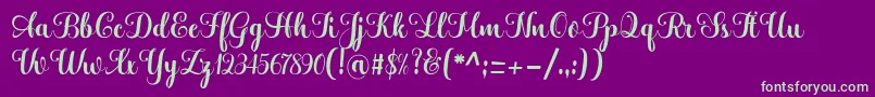 Hatachi-Schriftart – Grüne Schriften auf violettem Hintergrund