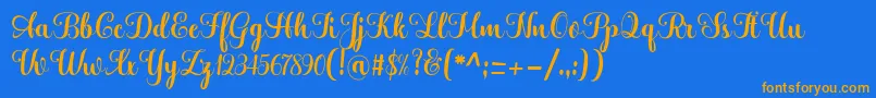 Hatachi Font – Orange Fonts on Blue Background