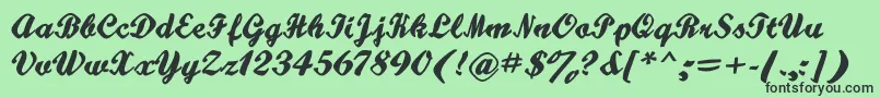 Hatteries Font – Black Fonts on Green Background