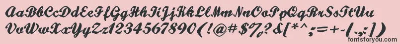 Hatteries Font – Black Fonts on Pink Background