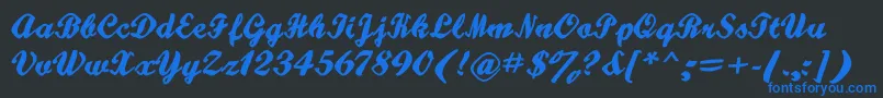 Hatteries Font – Blue Fonts on Black Background