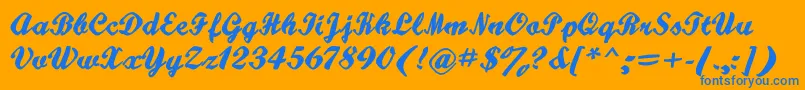 Hatteries Font – Blue Fonts on Orange Background