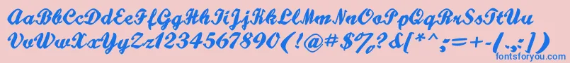 Hatteries Font – Blue Fonts on Pink Background