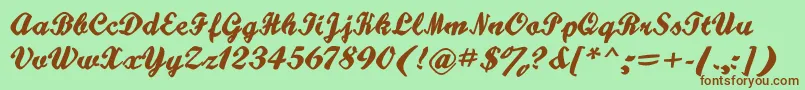 Hatteries Font – Brown Fonts on Green Background