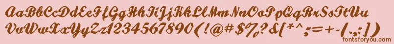 Hatteries Font – Brown Fonts on Pink Background