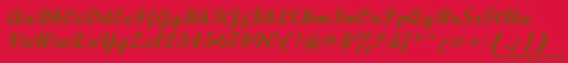 Hatteries Font – Brown Fonts on Red Background