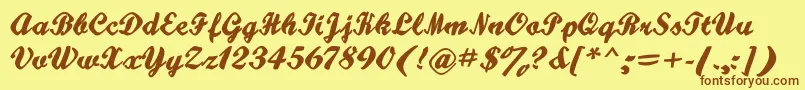 Hatteries Font – Brown Fonts on Yellow Background