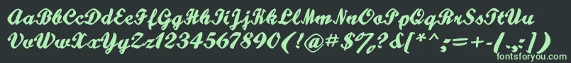 Hatteries Font – Green Fonts on Black Background