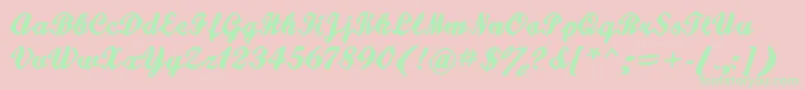 Hatteries Font – Green Fonts on Pink Background