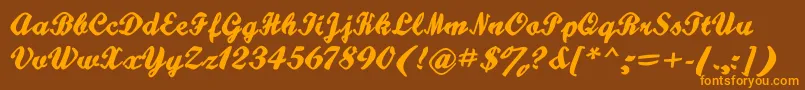 Hatteries Font – Orange Fonts on Brown Background