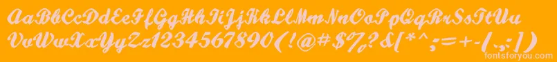 Hatteries Font – Pink Fonts on Orange Background