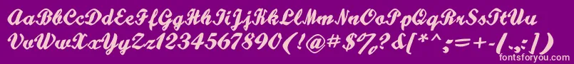 Hatteries Font – Pink Fonts on Purple Background