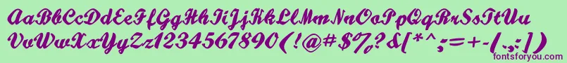 Hatteries Font – Purple Fonts on Green Background