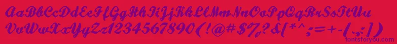 Hatteries Font – Purple Fonts on Red Background