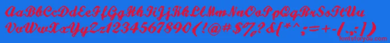 Hatteries Font – Red Fonts on Blue Background