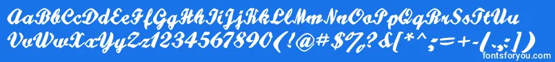 フォントHatteries – 青い背景に白い文字