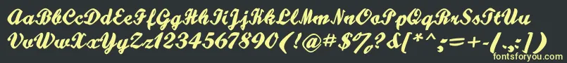 フォントHatteries – 黒い背景に黄色の文字