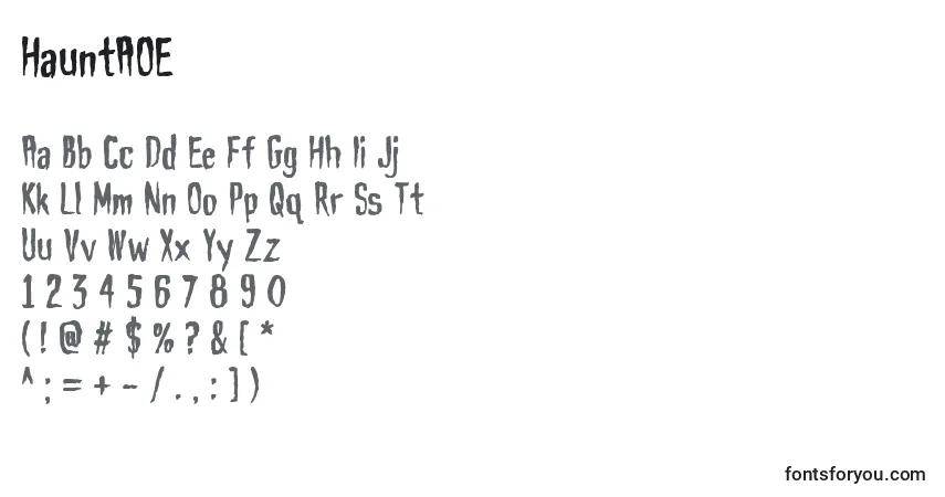 A fonte HauntAOE (129154) – alfabeto, números, caracteres especiais