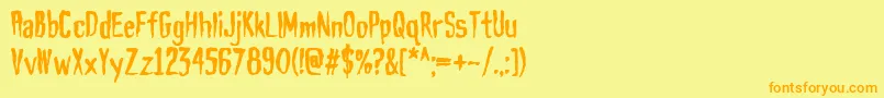 HauntAOE Font – Orange Fonts on Yellow Background