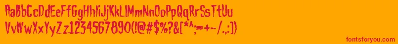 HauntAOE Font – Red Fonts on Orange Background