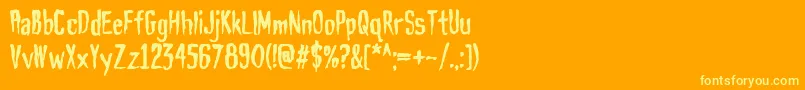 HauntAOE Font – Yellow Fonts on Orange Background