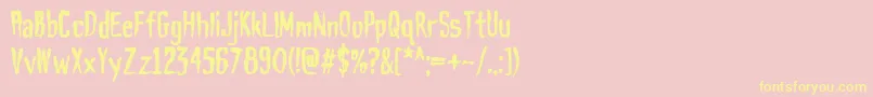 HauntAOE Font – Yellow Fonts on Pink Background