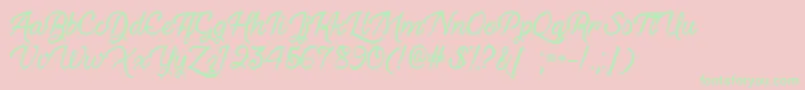 Haunted Eyes   Font – Green Fonts on Pink Background