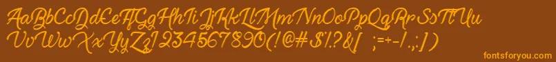 Haunted Eyes   Font – Orange Fonts on Brown Background