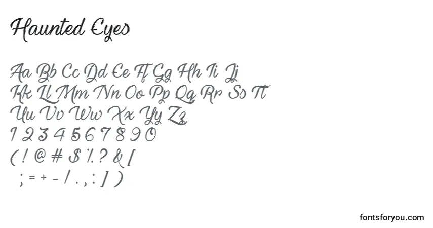 Schriftart Haunted Eyes   (129156) – Alphabet, Zahlen, spezielle Symbole