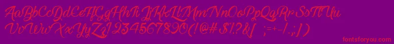 Haunted Eyes  -Schriftart – Rote Schriften auf violettem Hintergrund