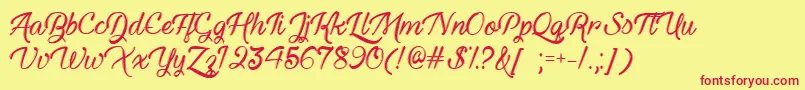 Haunted Eyes   Font – Red Fonts on Yellow Background