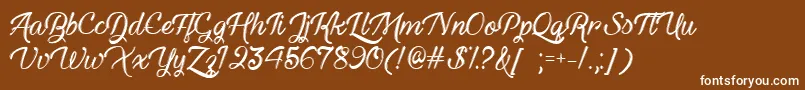 フォントHaunted Eyes   – 茶色の背景に白い文字