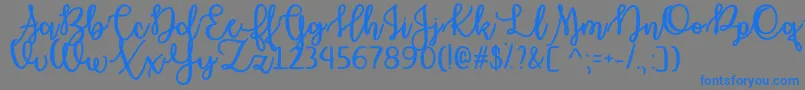 Haunted Moon   Font – Blue Fonts on Gray Background