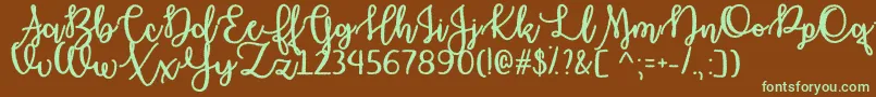 Haunted Moon   Font – Green Fonts on Brown Background