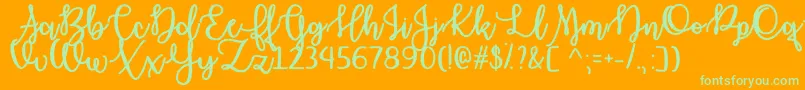 Haunted Moon   Font – Green Fonts on Orange Background