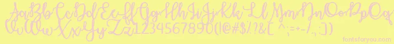 Haunted Moon   Font – Pink Fonts on Yellow Background