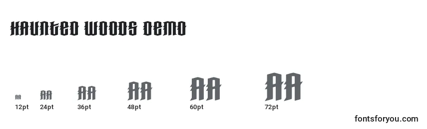 Haunted Woods Demo Font Sizes