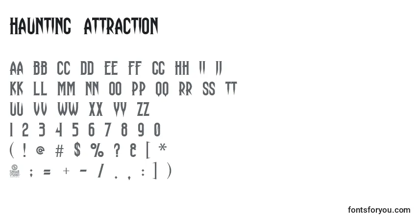 Schriftart Haunting Attraction – Alphabet, Zahlen, spezielle Symbole