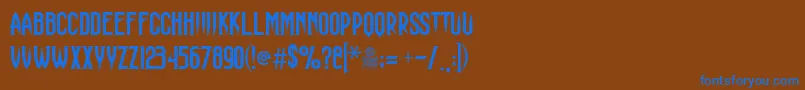 フォントHaunting Attraction – 茶色の背景に青い文字